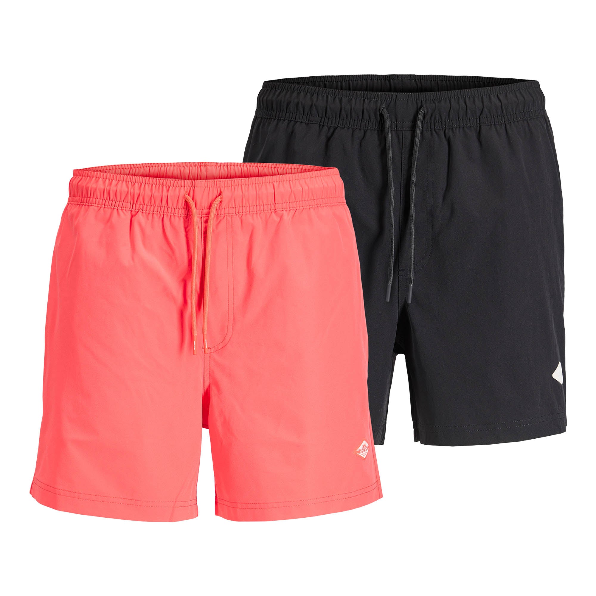 JACK&JONES Herren Badehose, 2er Pack  - JPSTMAUI TROPIC SOLID SWIM SHORTS MP 2P, Badehose