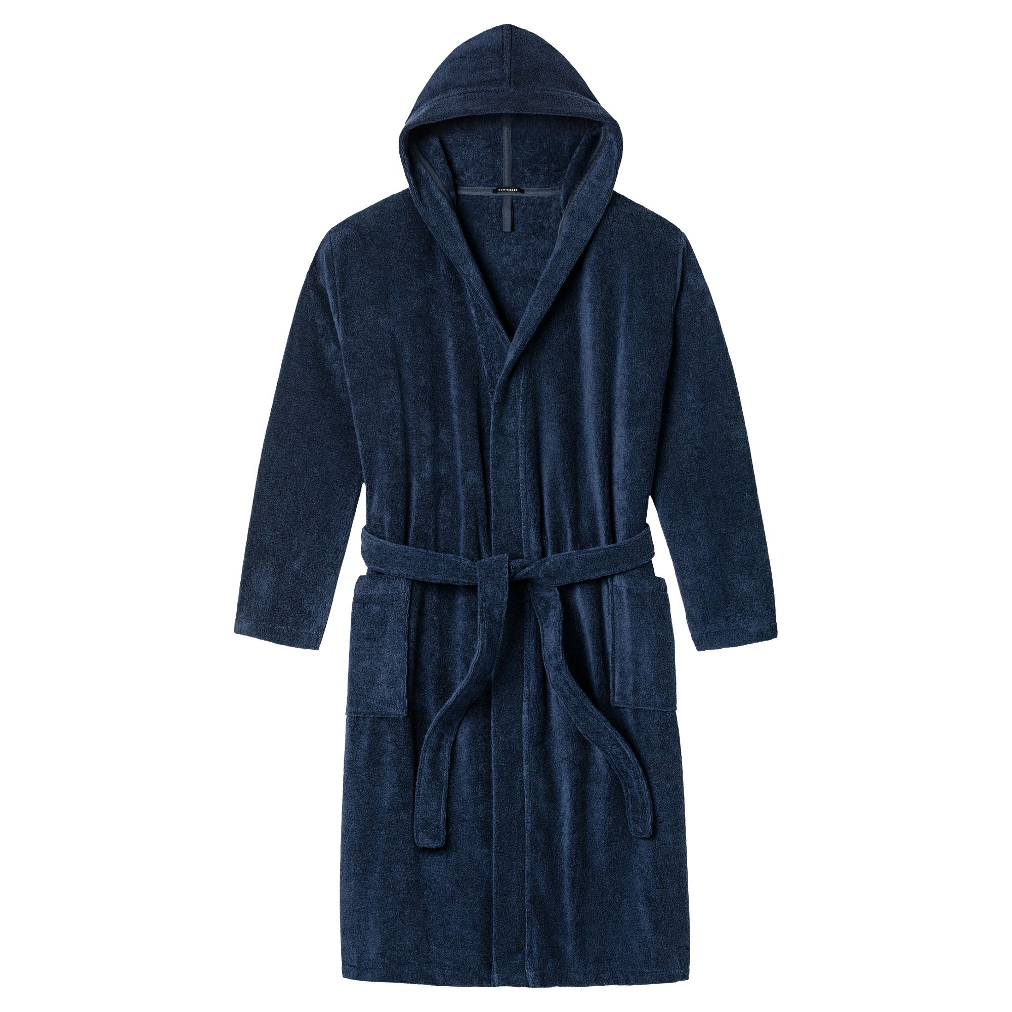 SCHIESSER Men's Hooded Bathrobe - ‘Essentials’, Terry, Cotton