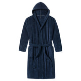 SCHIESSER Men's Hooded Bathrobe - ‘Essentials’, Terry, Cotton