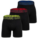 UNDER ARMOUR Men's Boxer Shorts, 3-Pack – Performance Cotton Boxer Briefs – Solid 6 in, Stretch, Cotton Blend