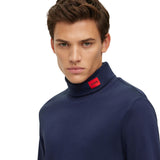 HUGO Herren Longsleeve - DEROLLO224, Stehkragen, Langarm Shirt, Cotton Stretch – 4/4