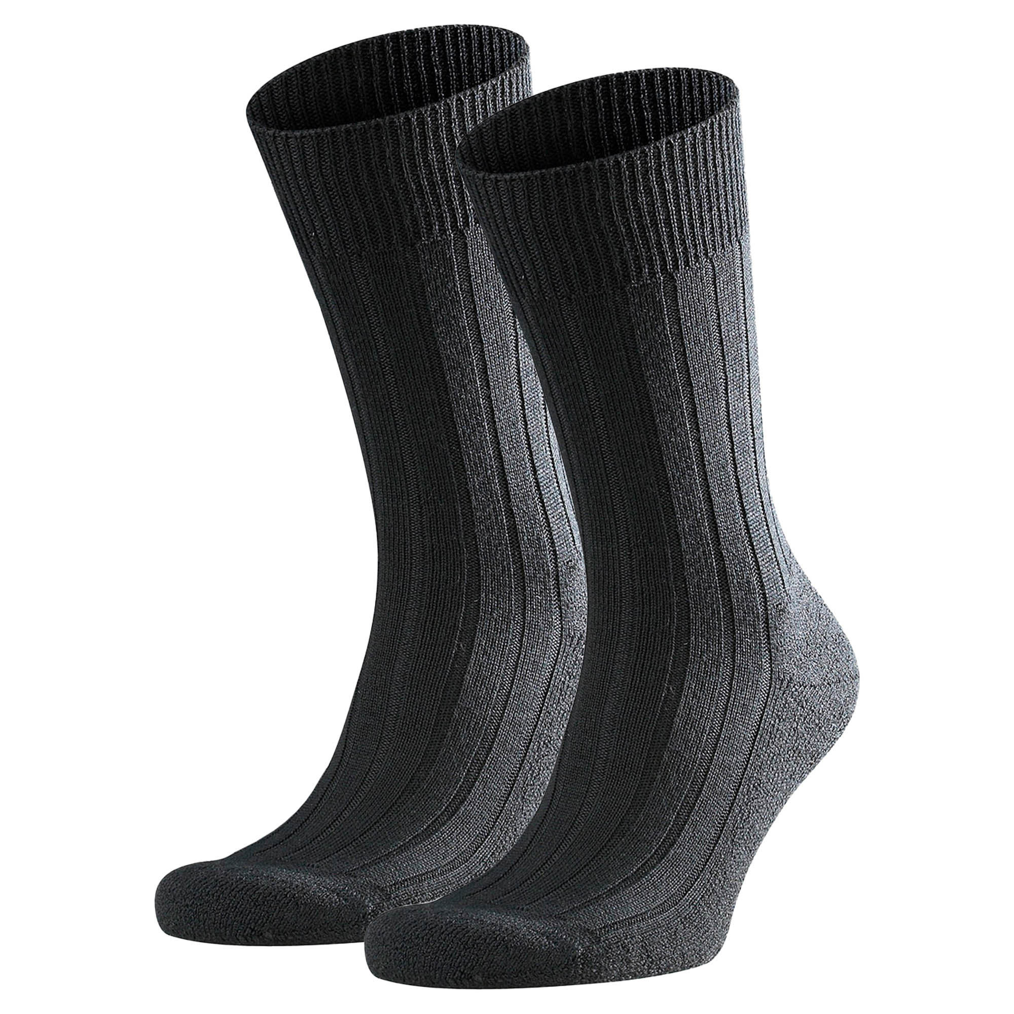 FALKE Herren Socken 2er Pack - Teppich im Schuh, Merinowolle, Unifarben