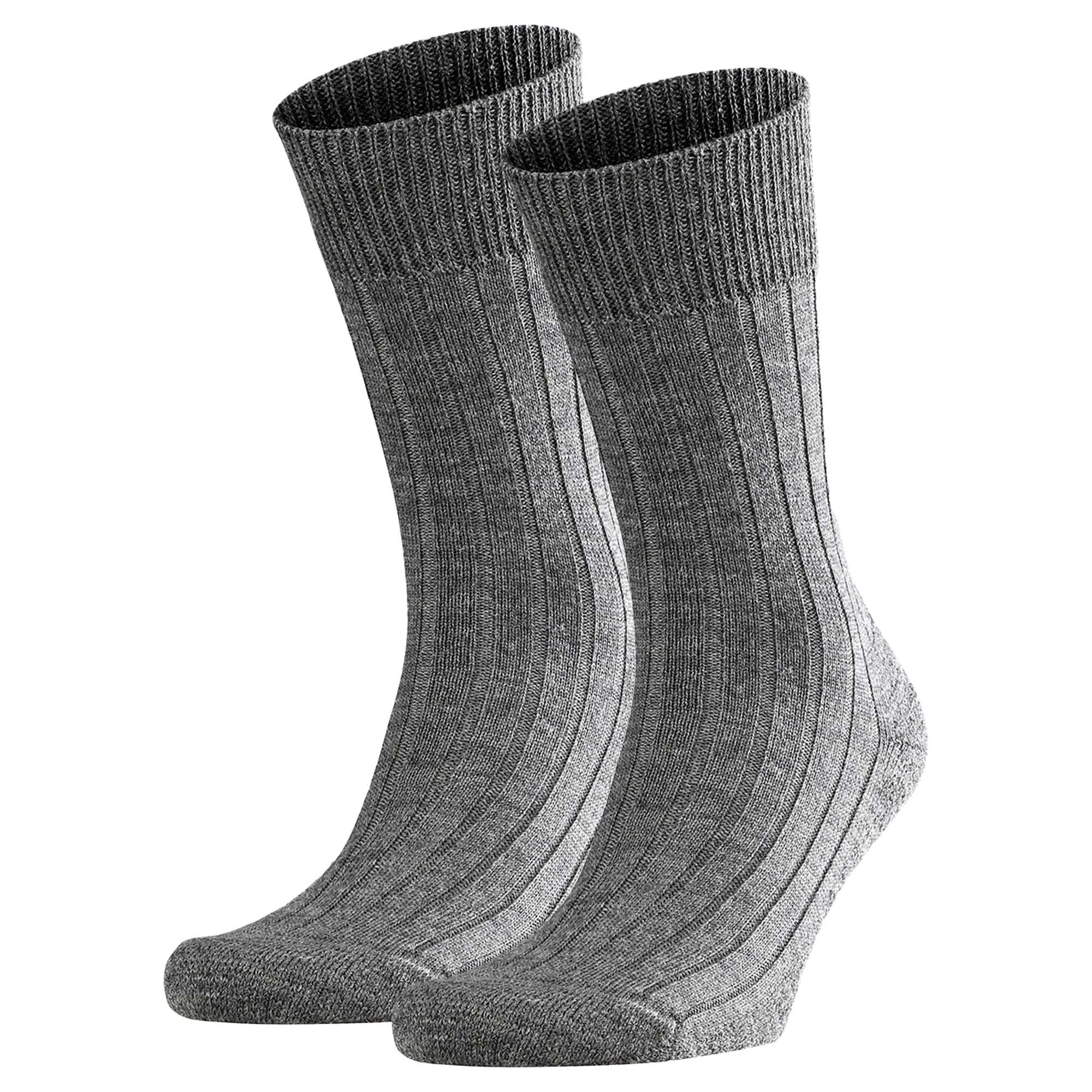 FALKE Herren Socken 2er Pack - Teppich im Schuh, Merinowolle, Unifarben
