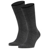 FALKE men's socks 2 pack - Sensitiv Berlin, short stocking, comfort waistband, plain