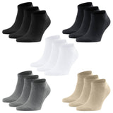 FALKE Herren Socken 3er Pack - Family Sneaker, Anti-Slip-System, Baumwollmischung, Uni