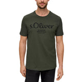 s.Oliver Herren T-Shirt - Basic, Logoprint, Rundhals, Baumwolle – 2/5