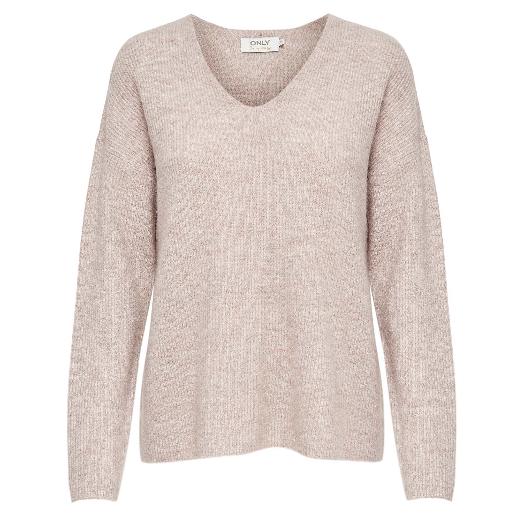 ONLY Damen Strickpullover - ONLCAMILLA V-NECK PULLOVER, V-Ausschnitt, einfarbig