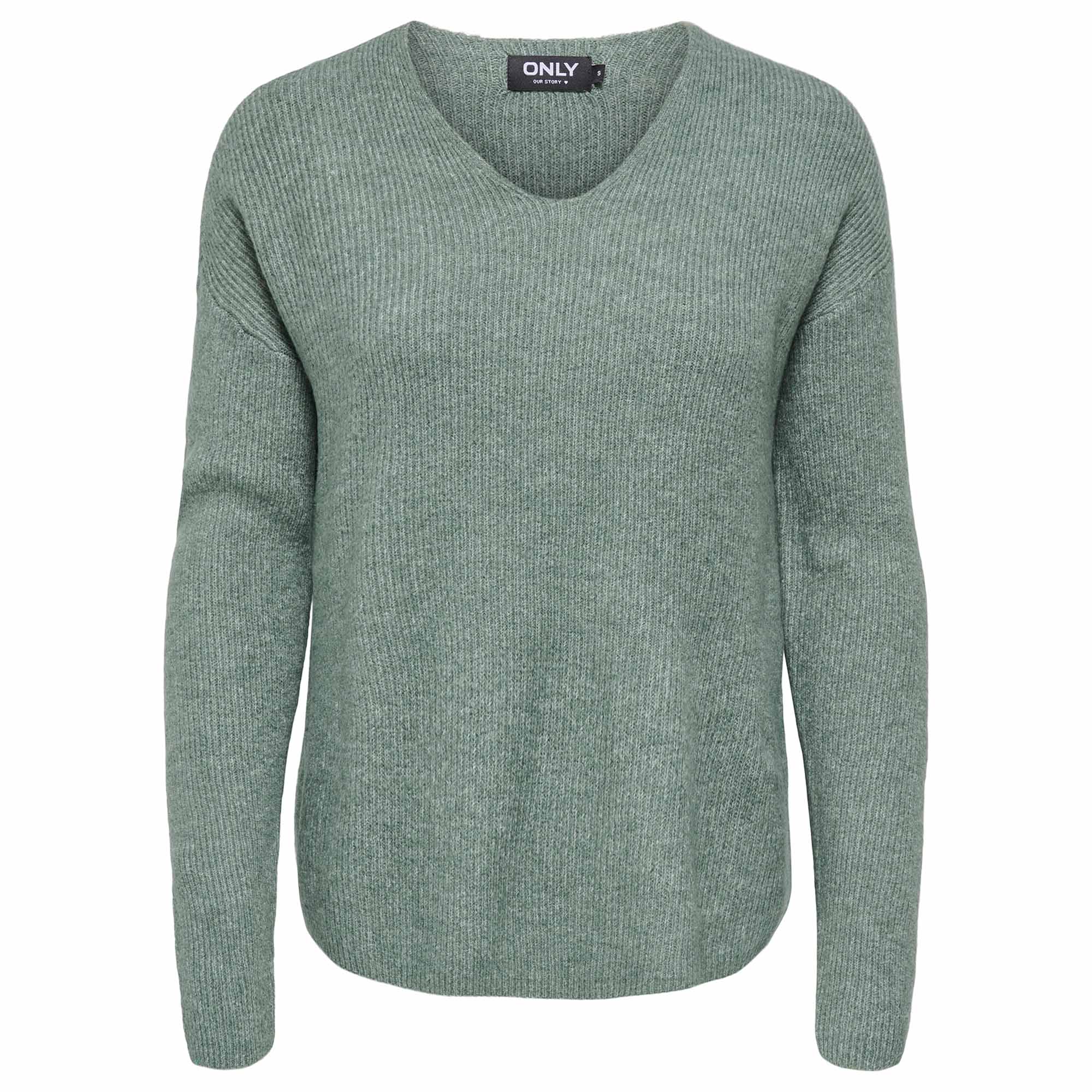 ONLY Damen Strickpullover - ONLCAMILLA V-NECK PULLOVER, V-Ausschnitt, einfarbig