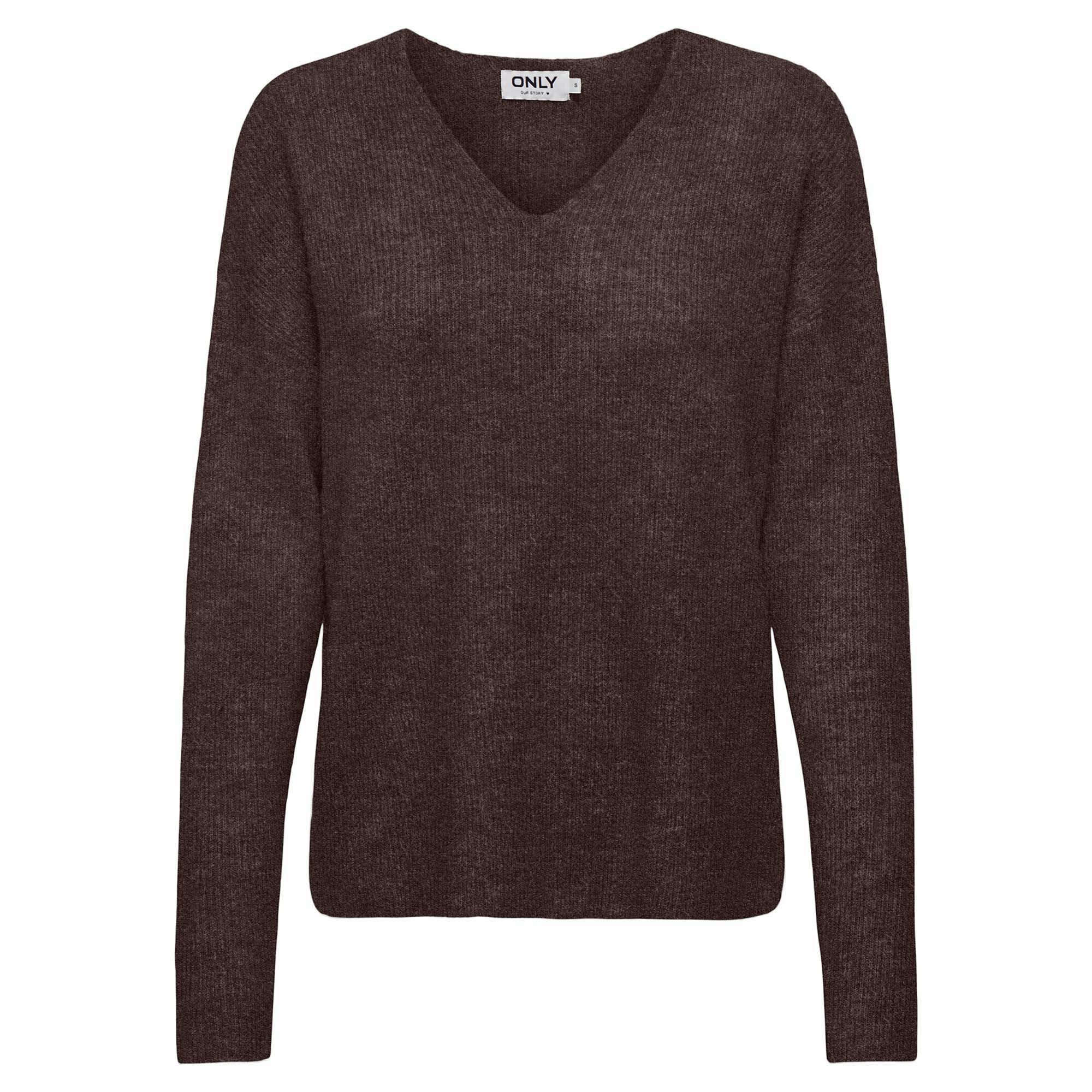 ONLY Damen Strickpullover - ONLCAMILLA V-NECK PULLOVER, V-Ausschnitt, einfarbig