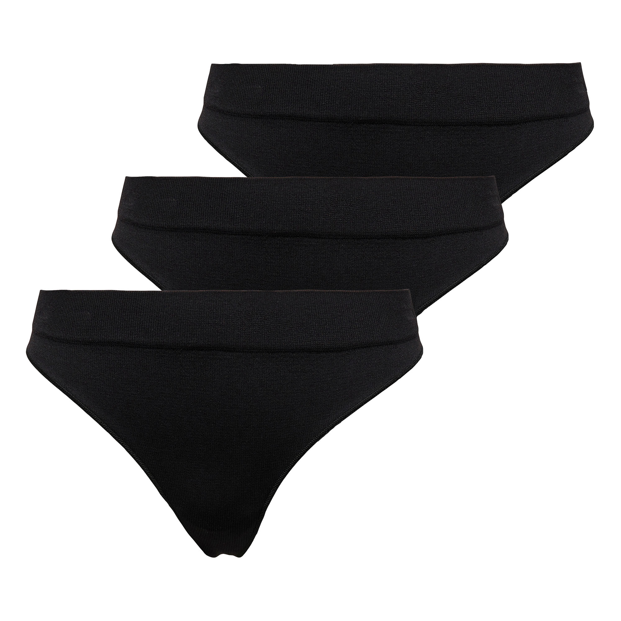 ONLY Women's Thongs, 3-Pack - ONLVICKY RIB THONG, ribbed