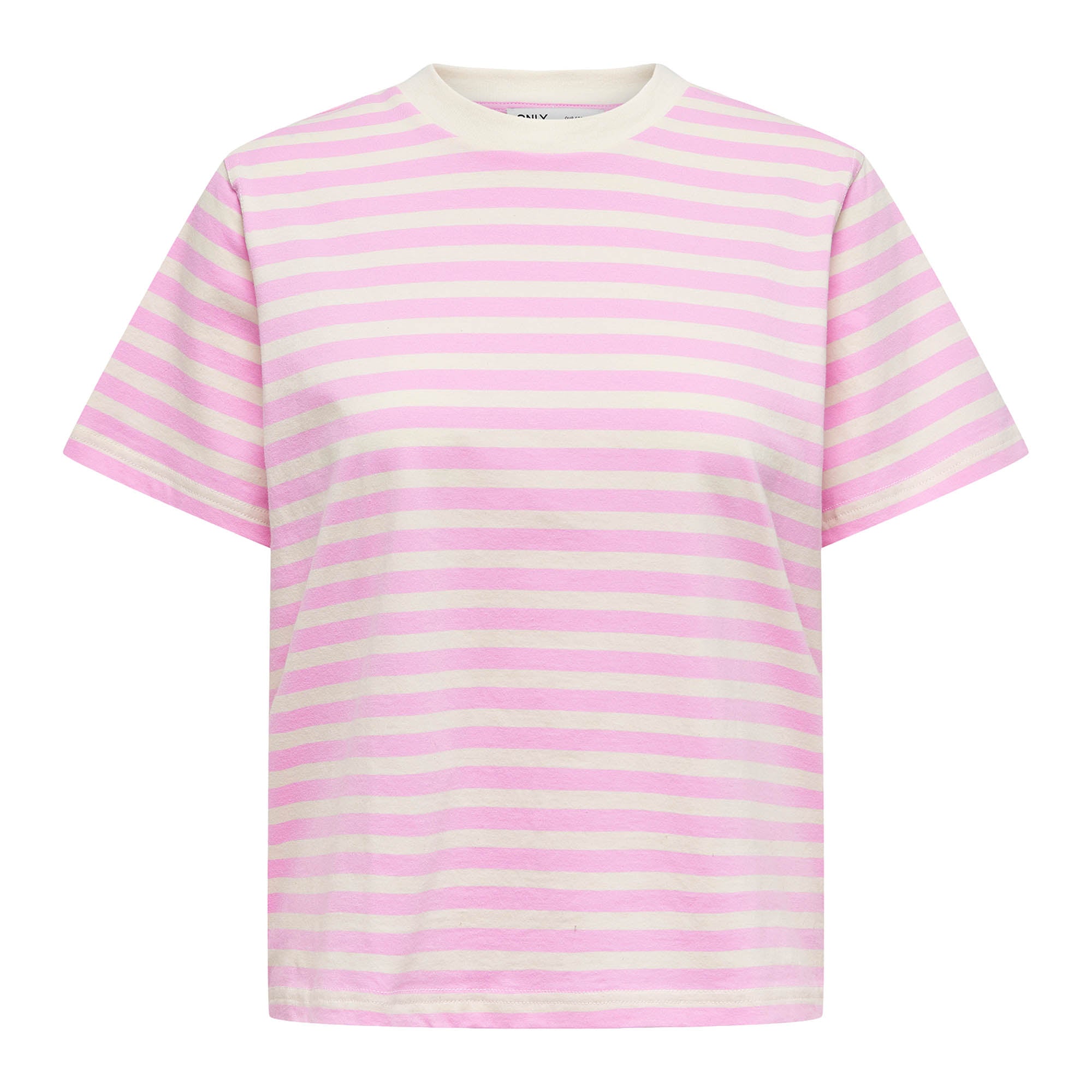 ONLY Women T-shirt - ONLLIVINA LIFE STRIPE TEE, short sleeves, round neck, stripes