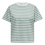 ONLY Women T-shirt - ONLLIVINA LIFE STRIPE TEE, short sleeves, round neck, stripes