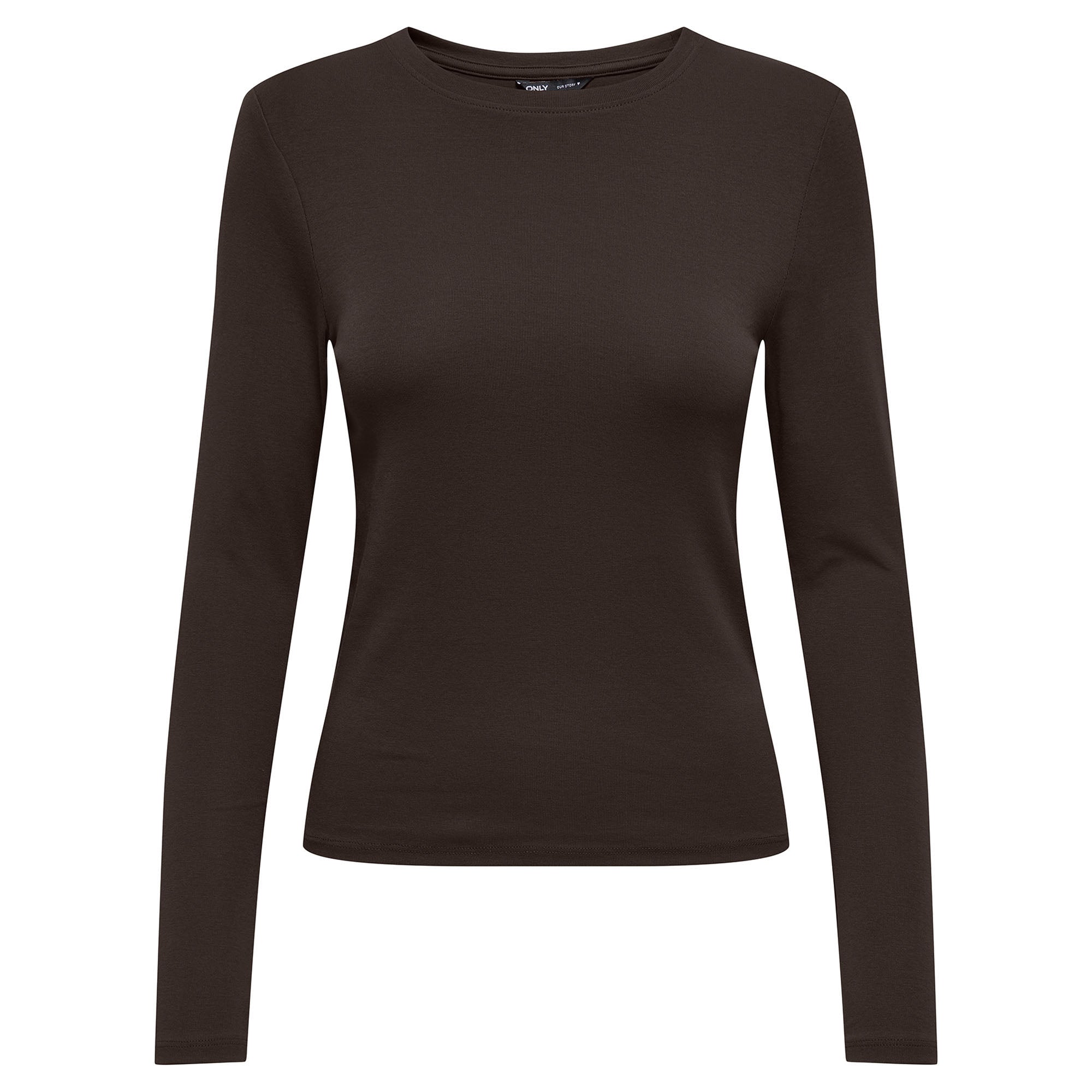 ONLY Women's Long-Sleeved Shirt - ONLRILEY O-NECK TOP, Long Sleeve, Round Neck, Cotton Stretch