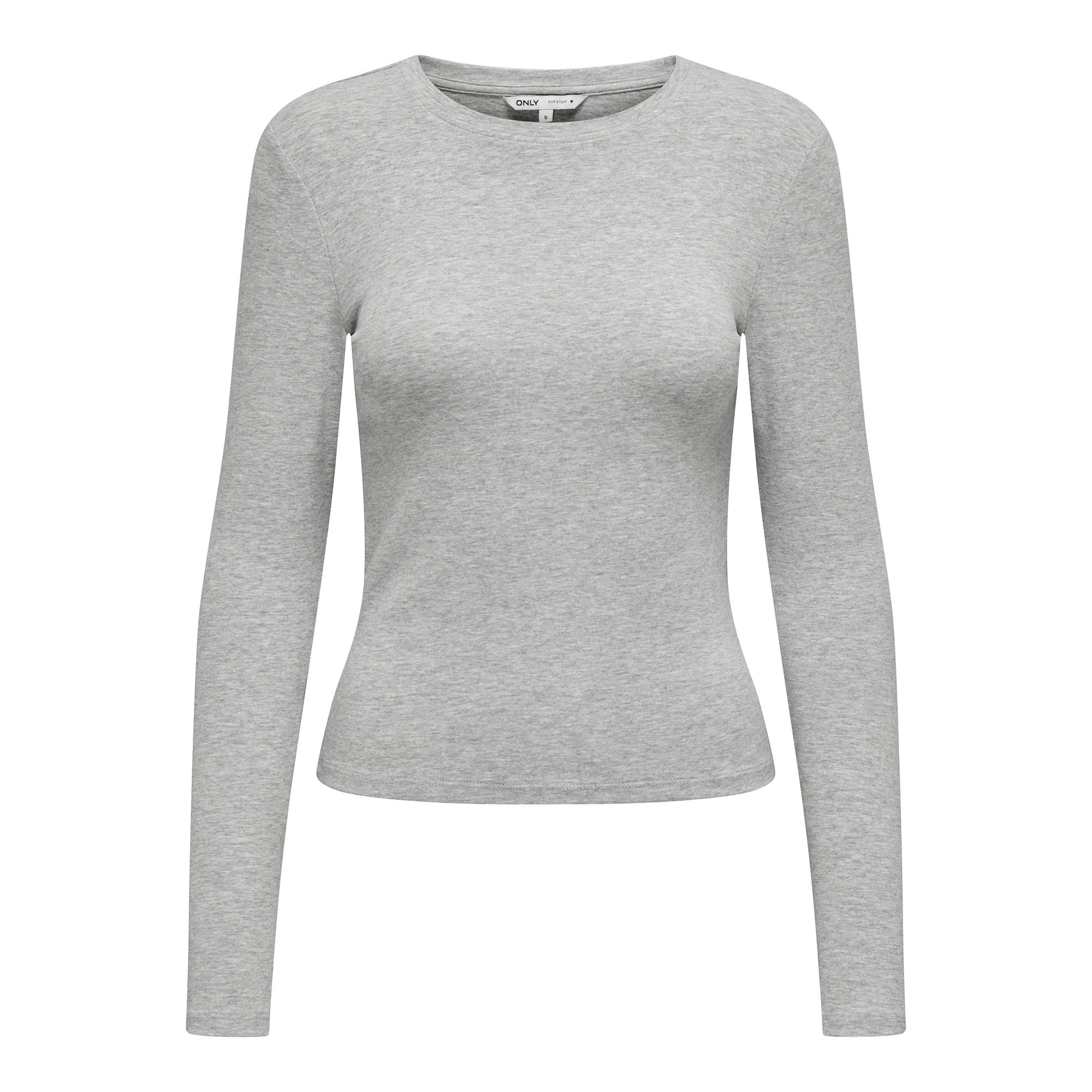 ONLY Damen Langarmshirt - ONLRILEY O-NECK TOP, Longsleeve, Rundhals, Cotton Stretch