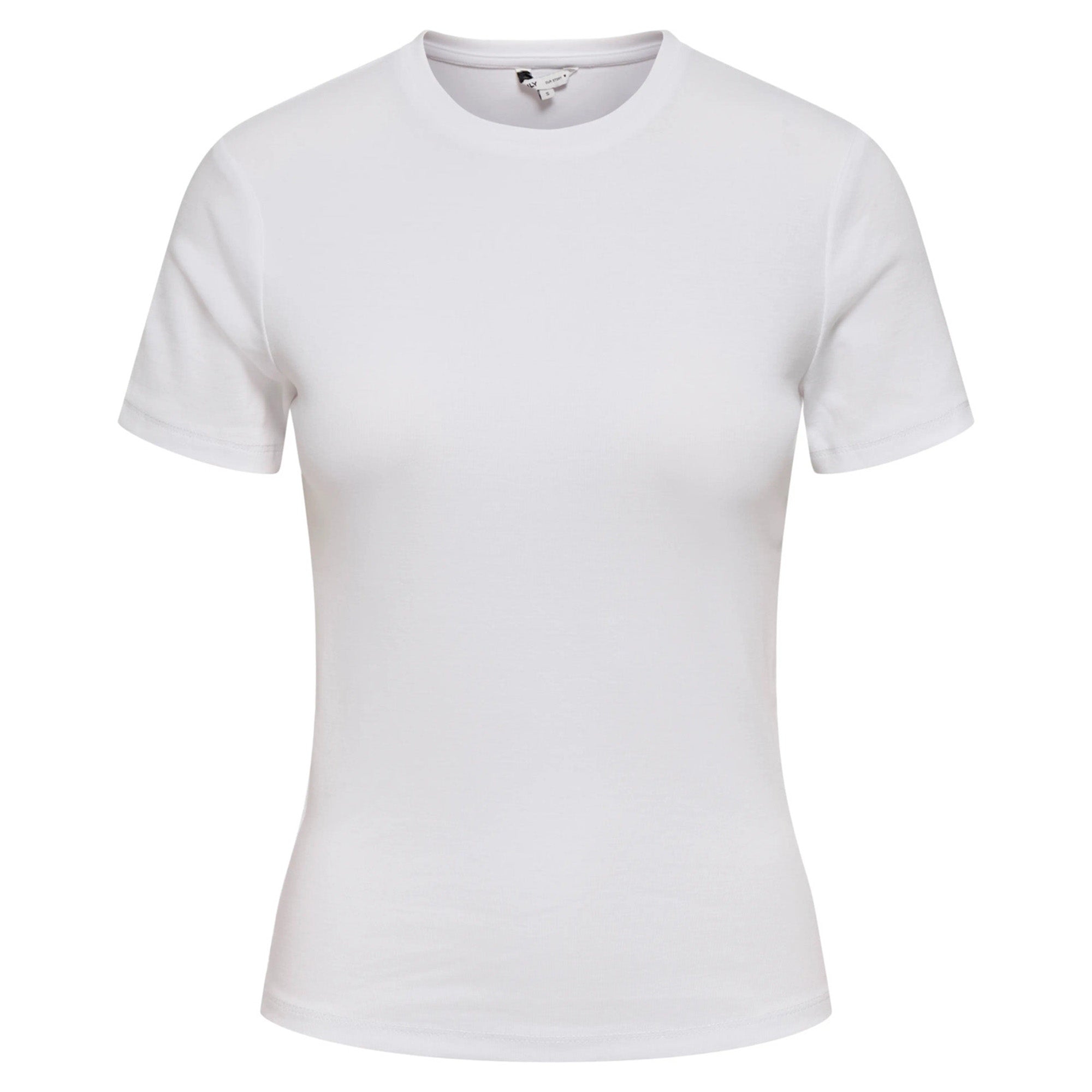 ONLY Damen T-Shirt - ONLRILEY TOP, Rundhals, Baumwollmischung, Slim Fit, einfarbig