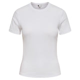 ONLY Damen T-Shirt - ONLRILEY TOP, Rundhals, Baumwollmischung, Slim Fit, einfarbig