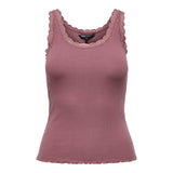 ONLY Women Top - ONLSARA SHARAI LIFEW TANK TOP, lace, ribbed, round neck, cotton