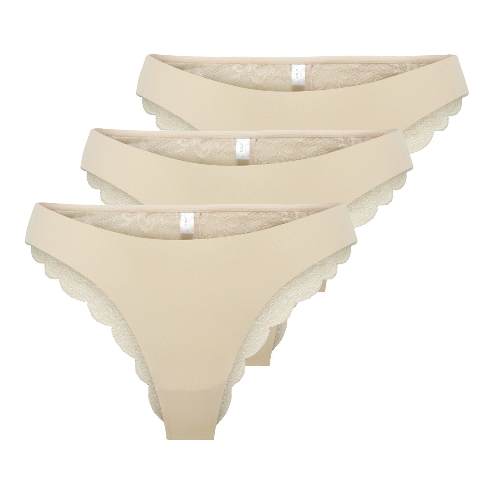 ONLY Women's Brazilian Briefs, 3-Pack - ONLCHLOE LACE BRAZIL, Lace
