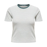 ONLY Women T-shirt - ONLLUPE STRIPE TEE, short sleeves, round neck, slim fit, stripes