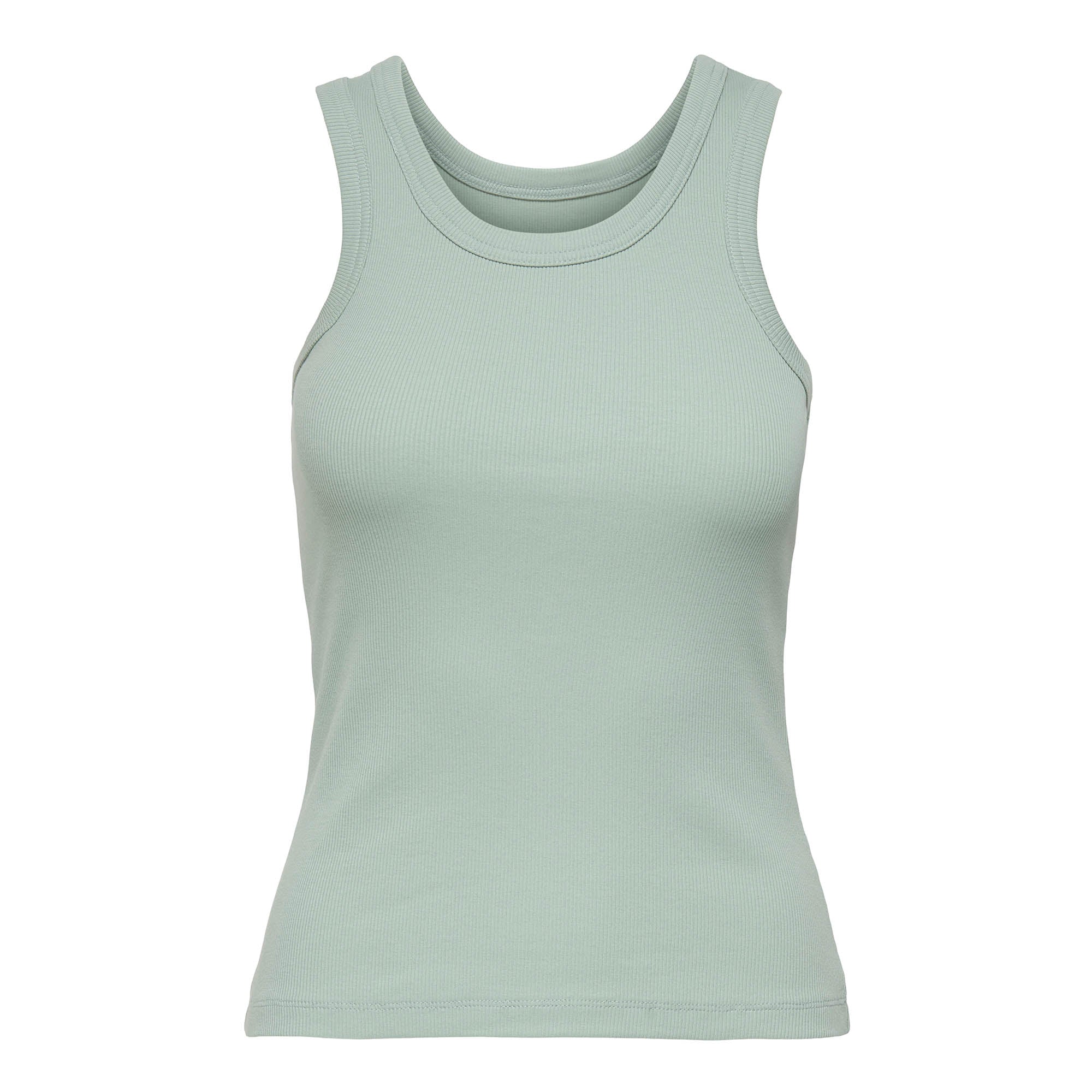 ONLY Damen Tank-Top - ONLVAL LIFE TANKTOP, Baumwolle, Rundhals, Slim Fit