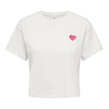 ONLY Women T-shirt - ONLBRIANNA LIFE O-NECK TOP BOX, round neck, cropped, regular fit, cotton