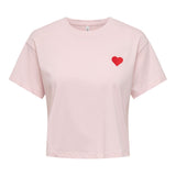 ONLY Women T-shirt - ONLBRIANNA LIFE O-NECK TOP BOX, round neck, cropped, regular fit, cotton