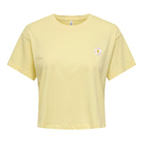 ONLY Women T-shirt - ONLBRIANNA LIFE O-NECK TOP BOX, round neck, cropped, regular fit, cotton