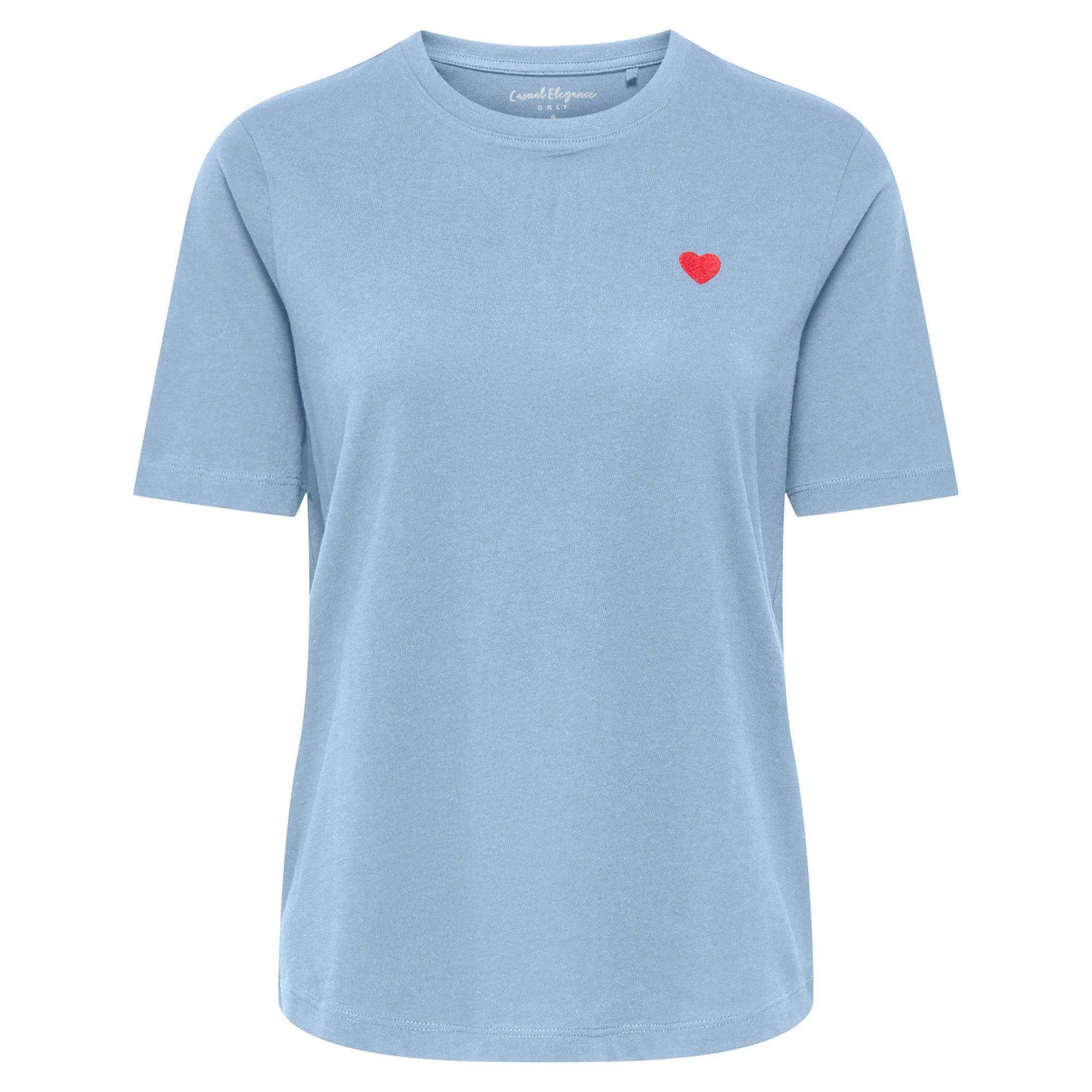 ONLY Damen T-Shirt - ONLHAPPY O-NECK TEE EMB, Baumwolle, Regular Fit, Print