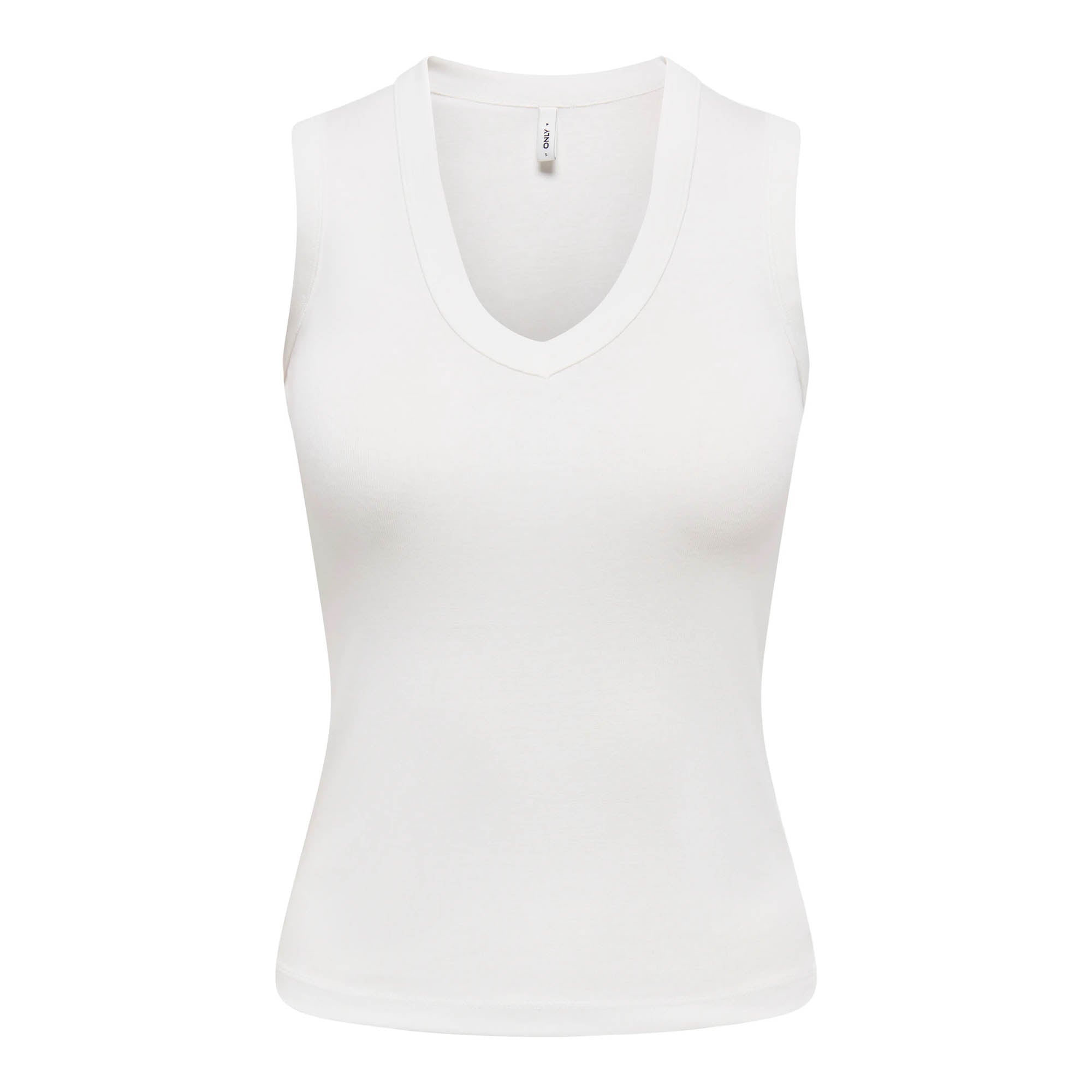 ONLY Damen Top - ONLRINA V-NECK TOP, Baumwolle, Slim Fit, einfarbig