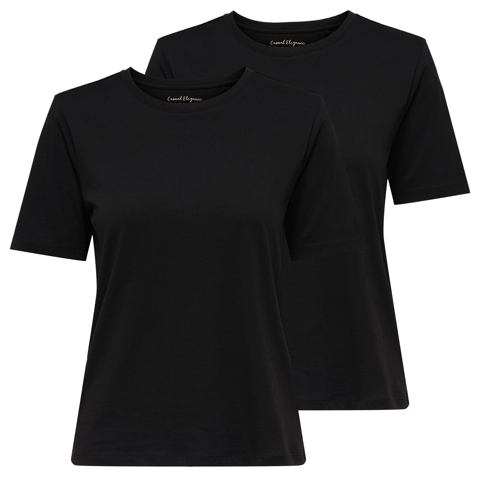 ONLY Damen T-Shirts, 2er Pack - ONLHAPPY O-NECK TEE, Rundhals, Baumwolle, einfarbig