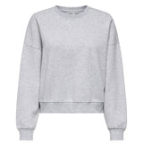 ONLY Women Sweatshirt - ONLHAPP CREW NECK SWT, Cotton Blend, Regular Fit, Solid Color
