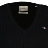 GANT Damen Cable-Strickpullover - STRETCH COTTON CABLE V-NECK, Zopfstrick – 3/3