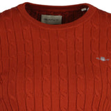 GANT Damen Pullover - STRETCH COTTON CABLE C-NECK, Rundhals, Zopfstrick, Logo – 3/3