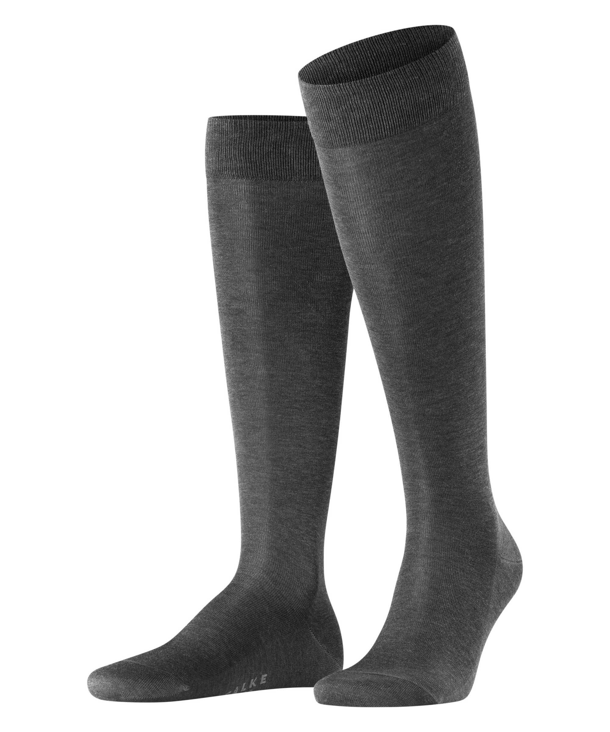 FALKE Herren Kniestrümpfe - Tiago, Socken, Bio-Baumwolle, Logo, lang, einfarbig