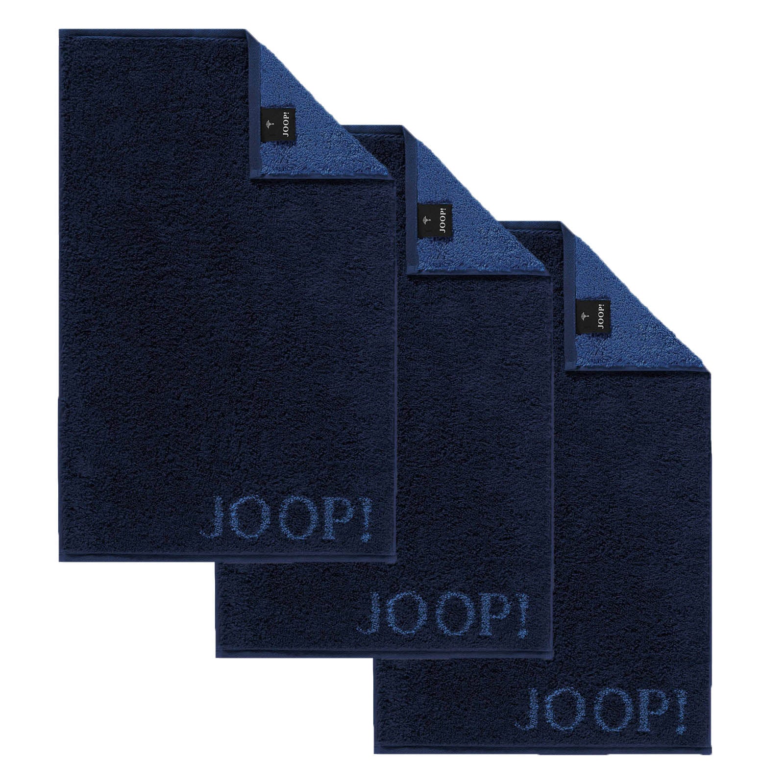 JOOP! Gästetuch Classic Frottierkollektion, 3er Pack - Walkfrottier