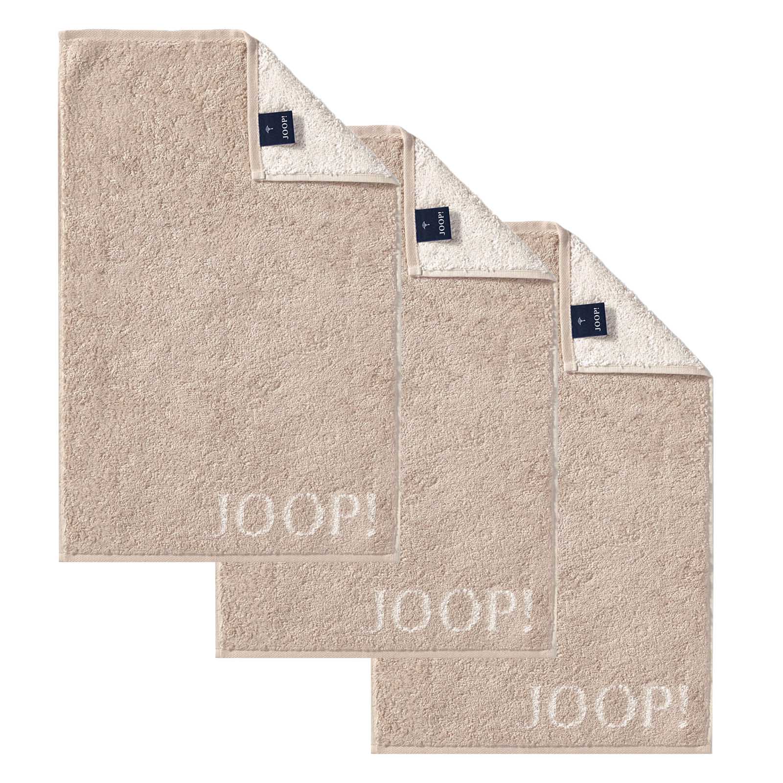 JOOP! Gästetuch Classic Frottierkollektion, 3er Pack - Walkfrottier