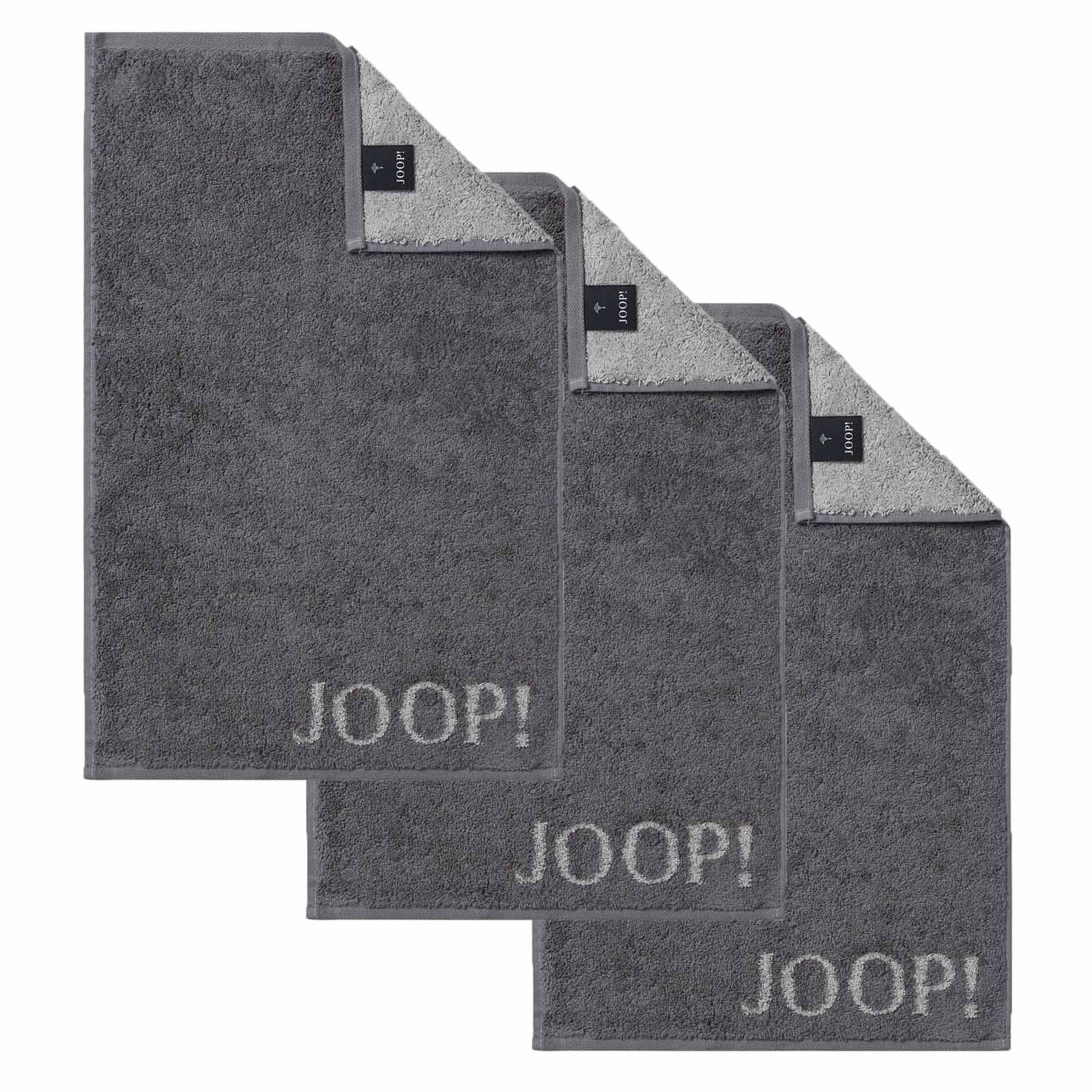 JOOP! Gästetuch Classic Frottierkollektion, 3er Pack - Walkfrottier