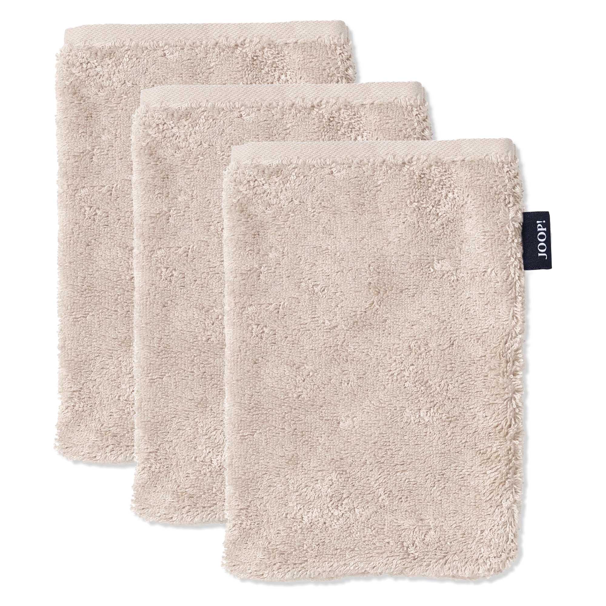 JOOP! Waschlappen, 3er Pack - Waschhandschuh, Doubleface, Walkfrottier