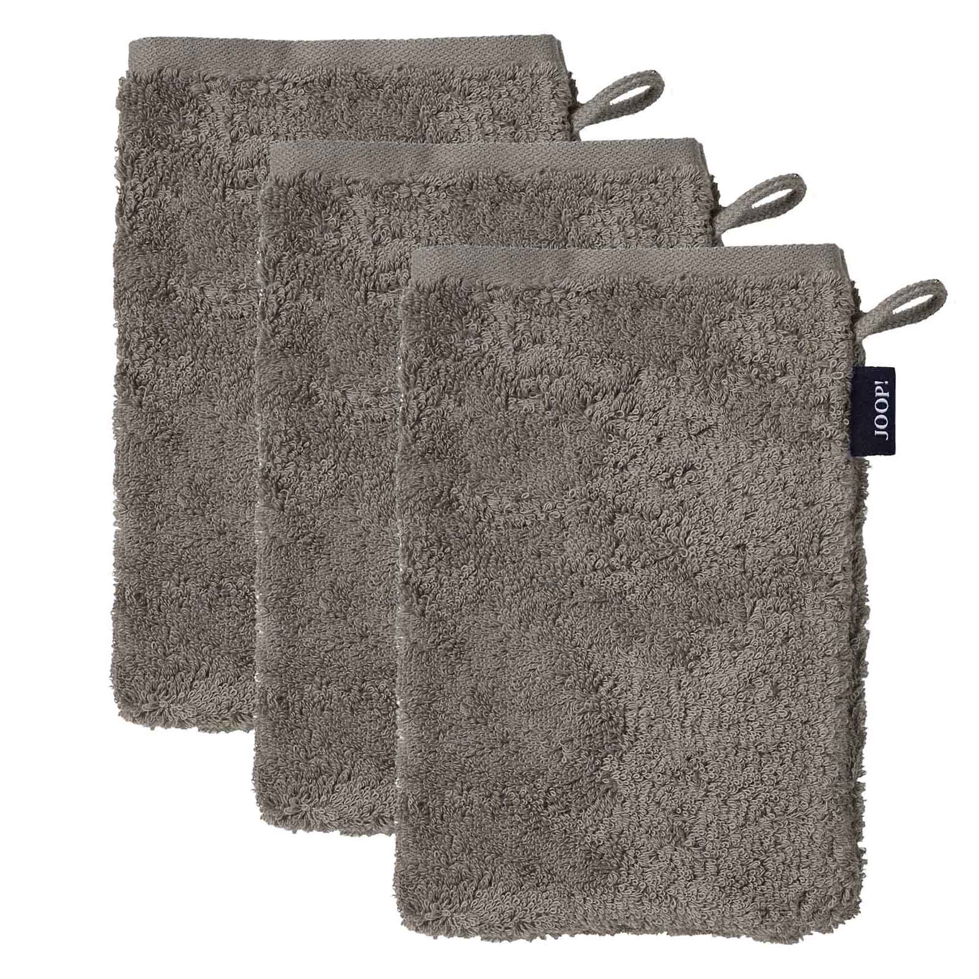 JOOP! Waschlappen, 3er Pack - Waschhandschuh, Doubleface, Walkfrottier