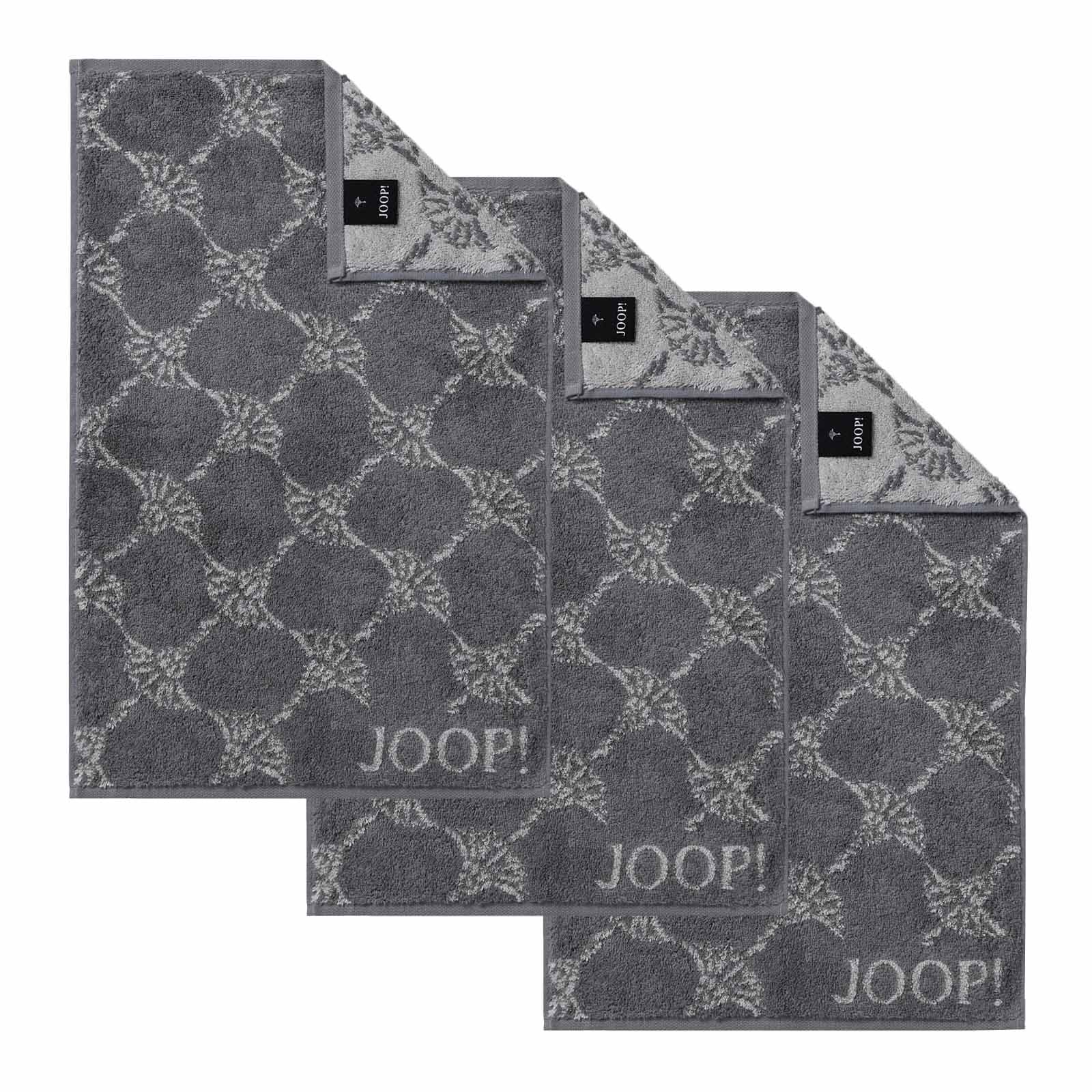 JOOP! Gästetuch Classic Frottierkollektion, 3er Pack - Walkfrottier