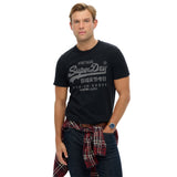 Superdry Herren T-Shirt - VI Classic Tee, Logo, Rundhals, einfarbig – 7/8