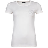EMPORIO ARMANI Damen T-Shirt - ESSENTIAL STUDS LOGO, Rundhals, Stretch Cotton