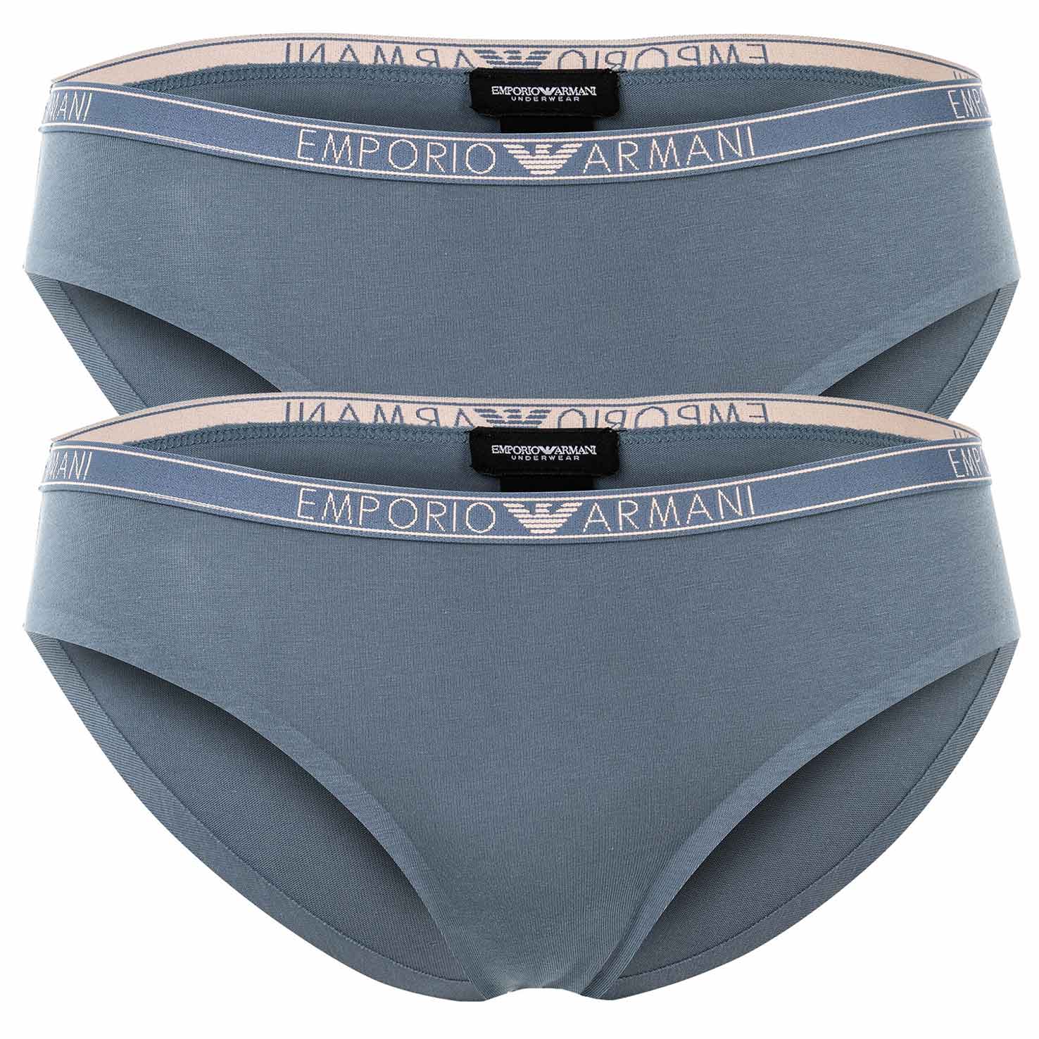 EMPORIO ARMANI Women's briefs, 2-pack - ESSENTIAL STUDS LOGO, Briefs, Cotton Stretch