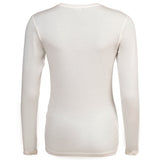 EMPORIO ARMANI women's long-sleeved round-neck top - ESSENTIAL STUDS, viscose stretch – 1/2