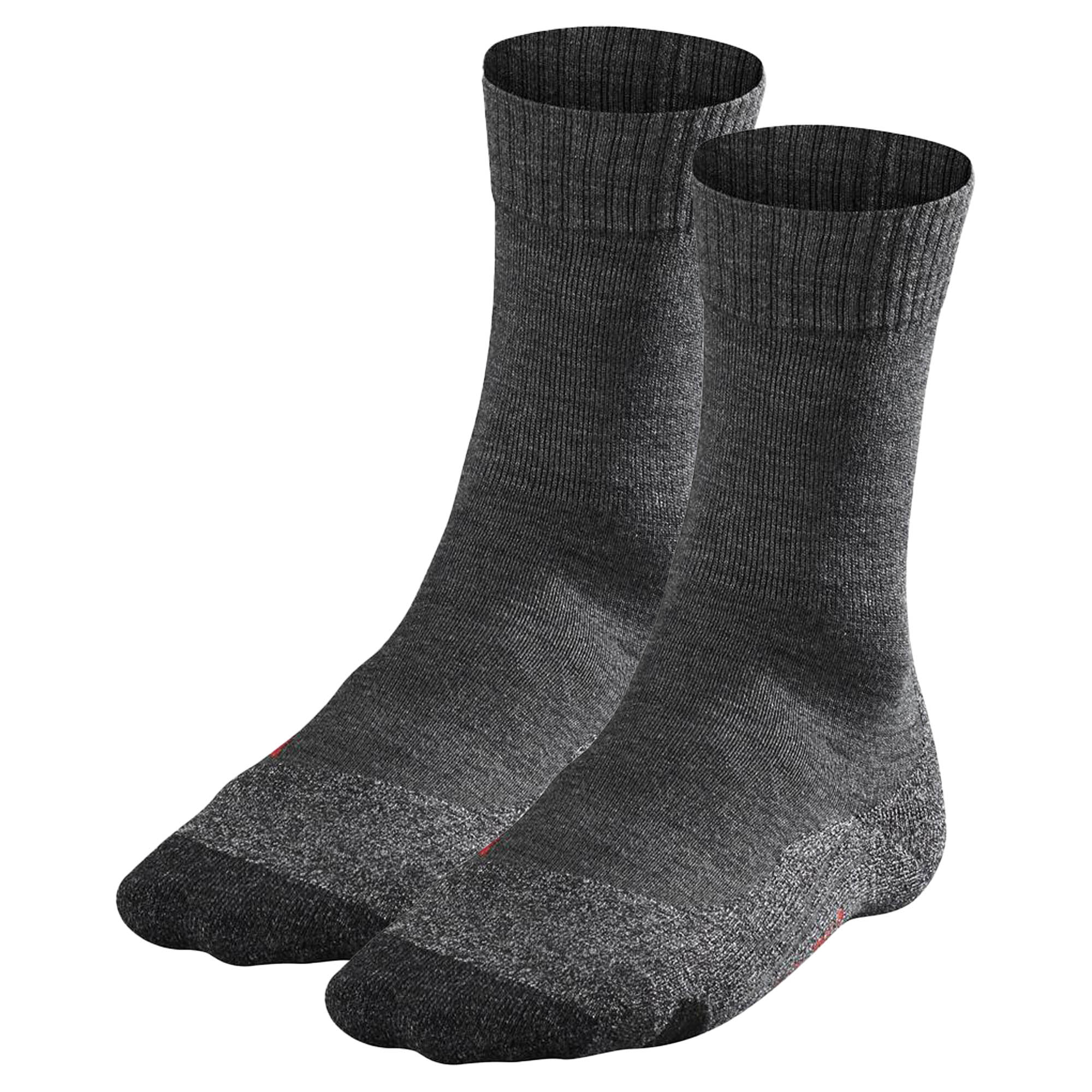 FALKE Men's Socks Pack of 2 - Trekking Socks TK2, padding, merino wool mix