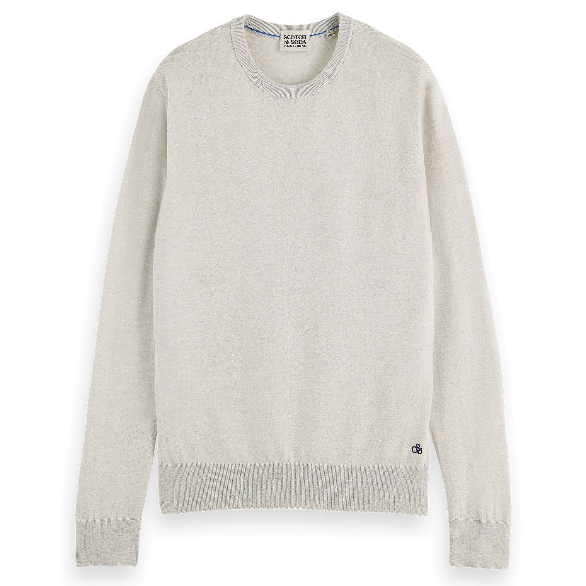 SCOTCH&SODA Herren Strickpullover - Essentials Crewneck, Merinowolle, Rundhals, einfarbig