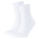 FALKE Unisex Socken 2er Pack - Kurzsocken, Baumwollmischung, Run Rib, Bündchen, einfarbig