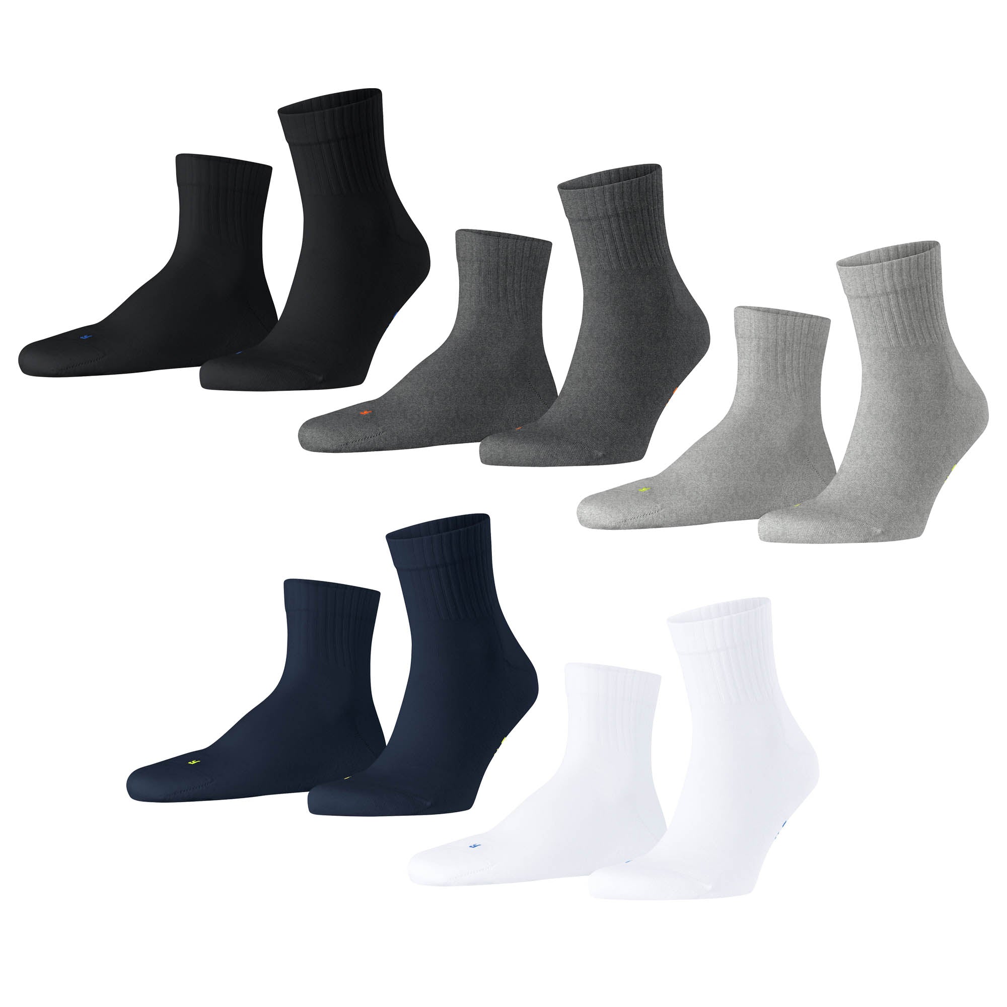 FALKE Unisex Socks - Short Socks, Cotton Blend, Run Rib, Cuff, solid color