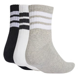 adidas Unisex Quartersocken, 3er Pack - 3-Stripes Cushioned Sportswear Mid-Cut Socks, Logo, Streifen, gepolstert – 2/4