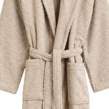 GANT Unisex Bademantel - JACQUARD HERRINGBONE ROBE, Schalkragen, Fischgrätmuster – 3/3